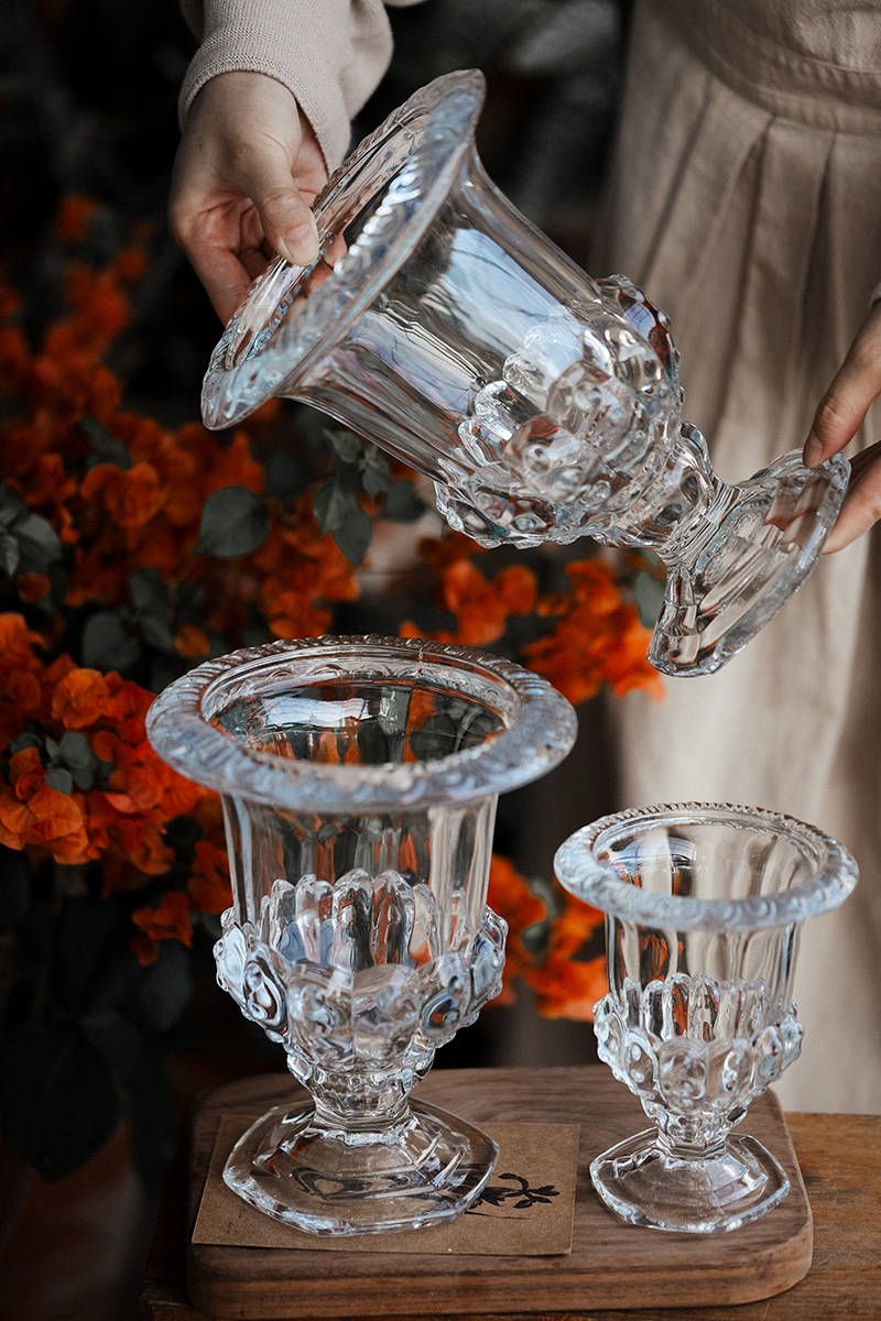 ins风法式复古玻璃花瓶客厅插花透明水养水培网红创意欧式小摆件 - 图2