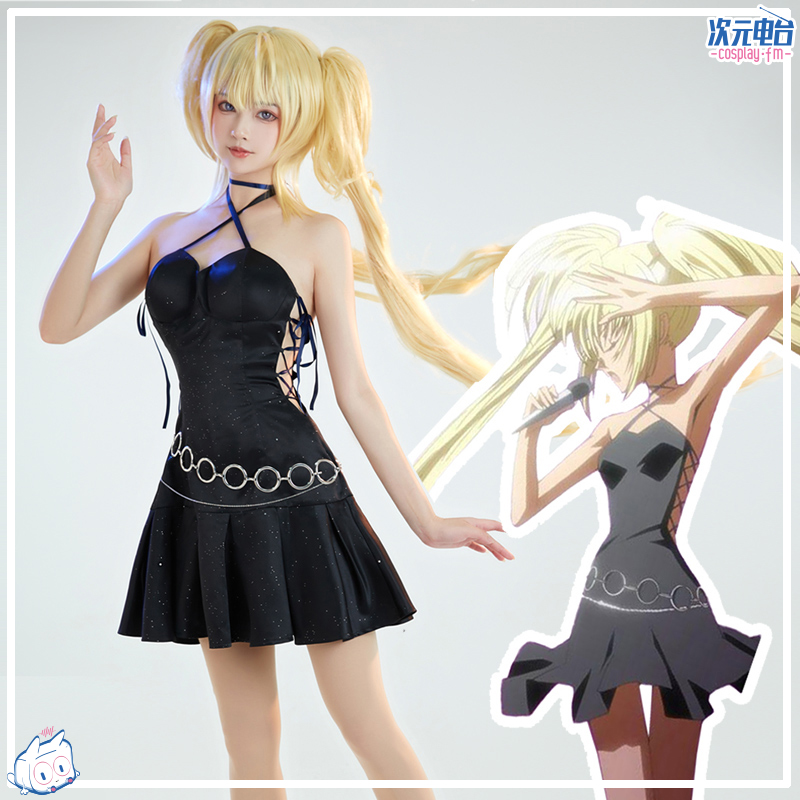 守护甜心月咏歌呗cos演唱会服cosplay连衣裙黑色哥特专辑_虎窝淘