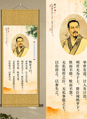 诸子百家挂画人物卷轴画道家文化背景字画办公室装饰画名人玄关画