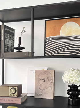 简约现代样板间书柜家居饰品摆件