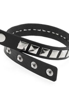 个性风潮方形铆钉项圈女皮质项圈颈圈项链亚马逊跨境爆款铆钉项圈