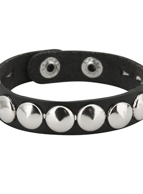 欧美跨境朋克风皮革铆钉手环