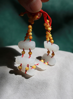 手链手牌和田玉白玉六字真言