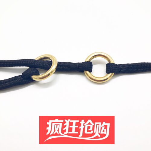 进口新款黑色4mm圆形尼龙P链狗狗带一体链专业比赛牵引绳训练绳绳 - 图1