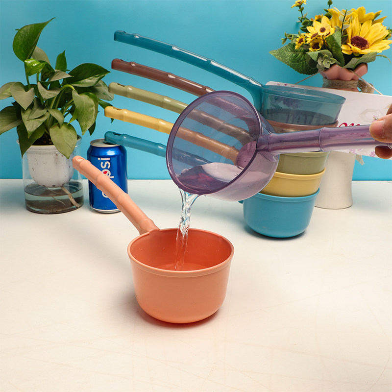 圆形透明塑料长柄水勺厨房饭店舀水瓢花园浇花水舀子儿童洗头勺子,淘宝优惠券,粉丝福利购,淘宝优惠卷
