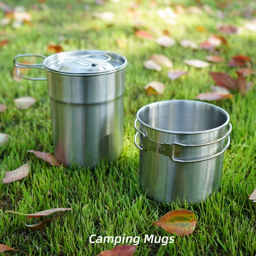 Складной портативный ополаскиватель для рта из нержавеющей стали для путешествий для кемпинга, нержавеющая сталь AISI 304