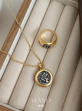 复古小众美拉德戒指女古币风指环