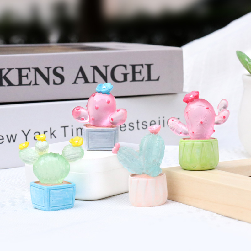 夜光迷你仿真多肉仙人掌盲盒电脑显示器桌面装饰品可爱解压小摆件 - 图0