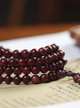 文玩紫罗兰紫苏玫瑰檀木108颗手链男女士情侣款佛珠手串持首饰品