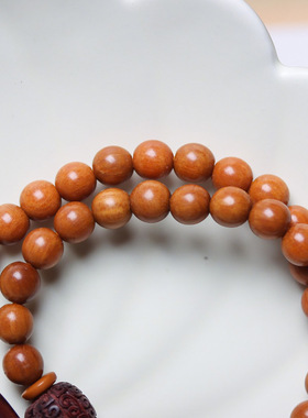 印尼檀香木原创设计配饰五条经款手链双圈男女士严选手串珠佛珠
