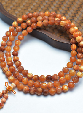 帝王血龙木手串20全透光东北沉香松明子手链男女108念珠佛珠送礼