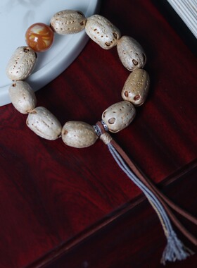 国风五眼六通菩提籽国风手持串手捻十八子多宝珠DIY财宝国潮佛珠