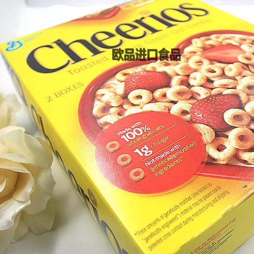 新装单盒包邮美国进口通用磨坊Cheerios 全谷物原味燕麦圈 576g - 图1