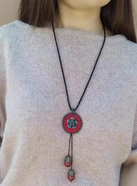 民族风简约百搭项链手工编织