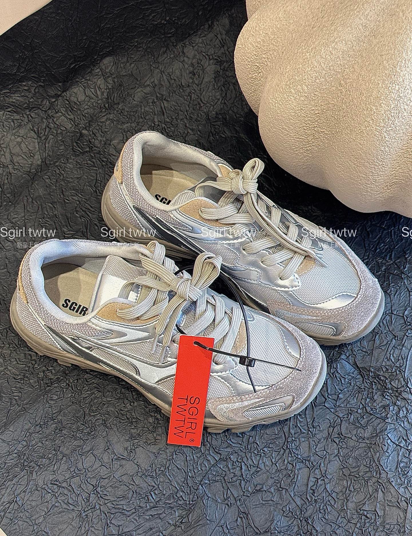 SGIRL TWTW时尚厚底拼色透气老爹鞋女2025秋季新款百搭休闲运动鞋,淘宝优惠券,粉丝福利购,淘宝优惠卷
