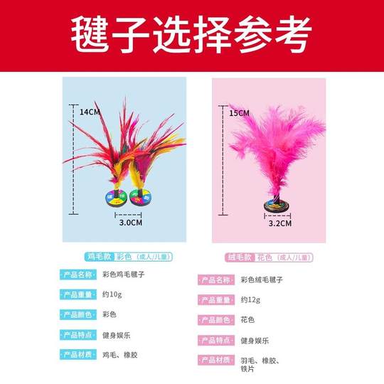 毽子新健牌耐踢大人小学生儿童运动专用专业毽球花毽比赛鸡毛键子