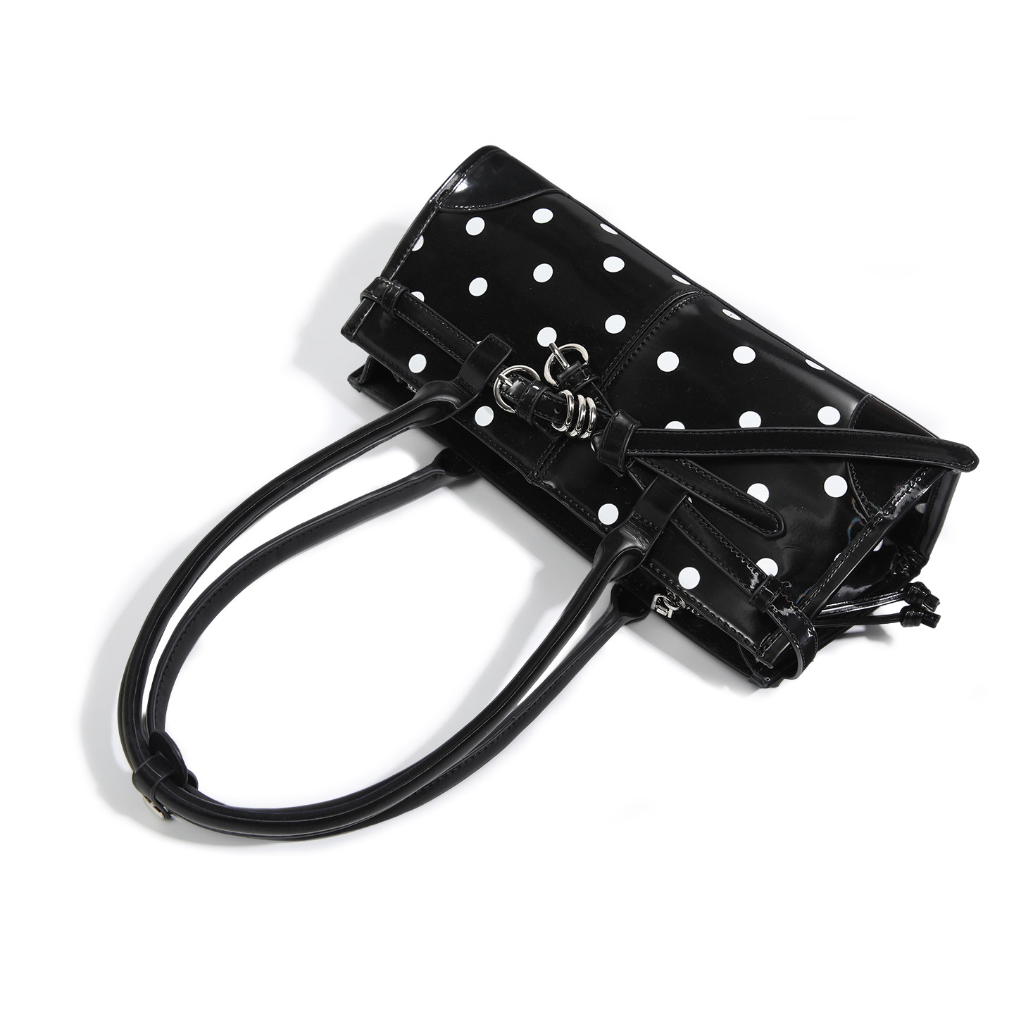 NBY原创潮牌小众设计高级感波点包女早春黑色轻奢百搭腋下法棍包,淘宝优惠券,粉丝福利购,淘宝优惠卷