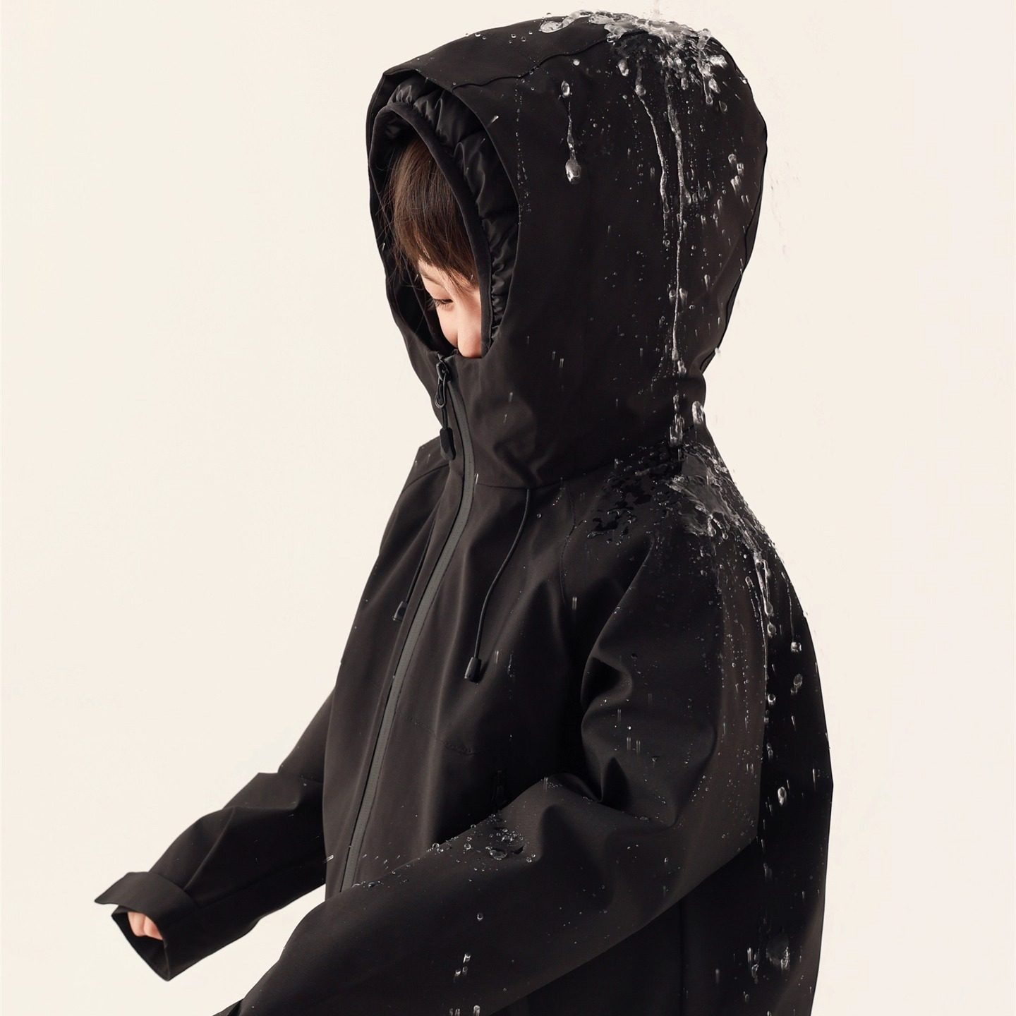 连帽90%白鸭绒羽绒内胆 ( 防水防风 )亲子三合一可拆卸羽绒冲锋衣 - 图0