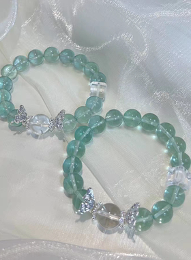 天然绿萤石手链蜜桃冻手链