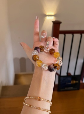 【明星同款】七彩多宝手串女转运珠水晶手链饰品送闺蜜生日礼物