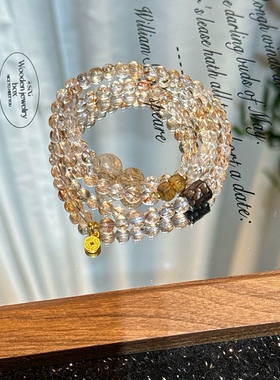 若慕超七天然水晶三圈手链