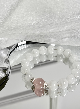 【皎梨似雪】天然高冰白水晶白幽灵手串白色能量水晶手链女