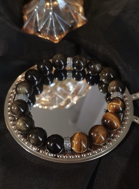 【向钱奔赴】天然虎眼石黄塔晶手串女聚财招财转运珠扎基拉姆手链