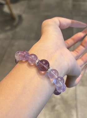 天然巴西紫水晶手链紫色水晶手串逢考通过考研上岸手串手链礼物女