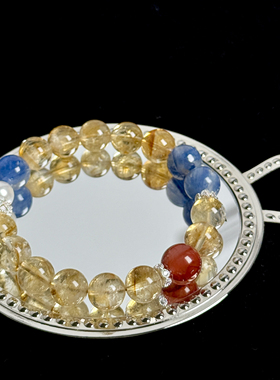 天然黄水晶手链女款单圈黄水晶手串饰品礼物送女友闺蜜生日礼物