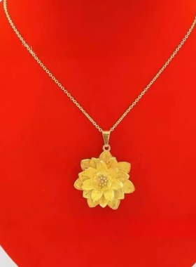 复古荷花吊坠小众莲花项链ZD0831