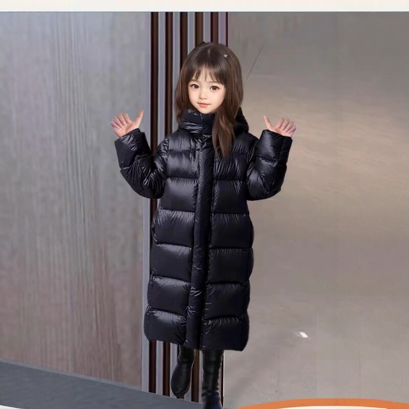 女童羽绒服冬季2025新款长款中大童超好看高级黑洋气时髦儿童外套,淘宝优惠券,粉丝福利购,淘宝优惠卷