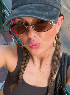 2026新款老钱风椭圆遮阳墨镜