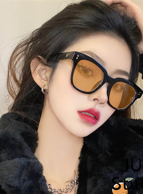 复古方形黑茶色墨镜网红同款素颜男女百搭2022新防紫外线ins显瘦