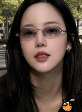 2025新椭圆无框透灰墨镜