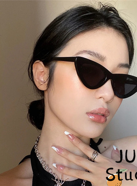 复古欧美三角猫眼墨镜个性