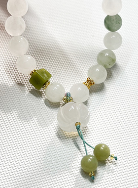 瓜瓜来财天然天山翠手串生日礼物