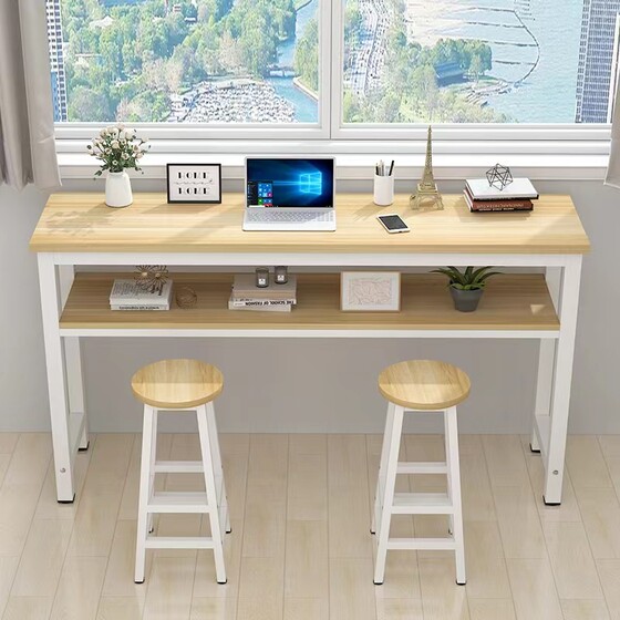 Modern minimalist milk tea shop Nordic cashier high table and chairs