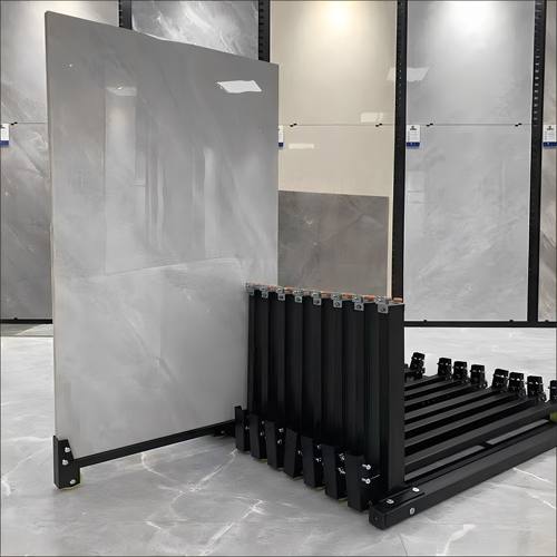 瓷砖展示架可调节推拉大板地砖样品架抽拉岩板大理石双面木板展架 - 图0