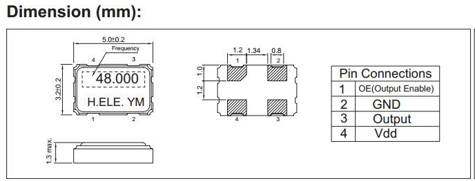 有源晶振5032 4M6M8M10M12M16M20M24M25M26M27M30M振荡器5032有源 - 图2