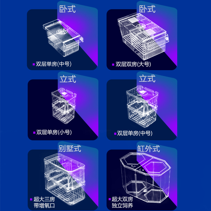 孔雀鱼繁殖盒鱼缸鱼苗孵化器隔离盒小鱼孵化盒大号亚克力鱼卵产房 - 图2