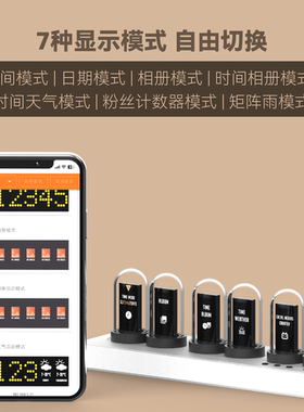 IPS拟辉光管时钟灯管桌面摆件科技电竞时光之门命运石桌搭礼物
