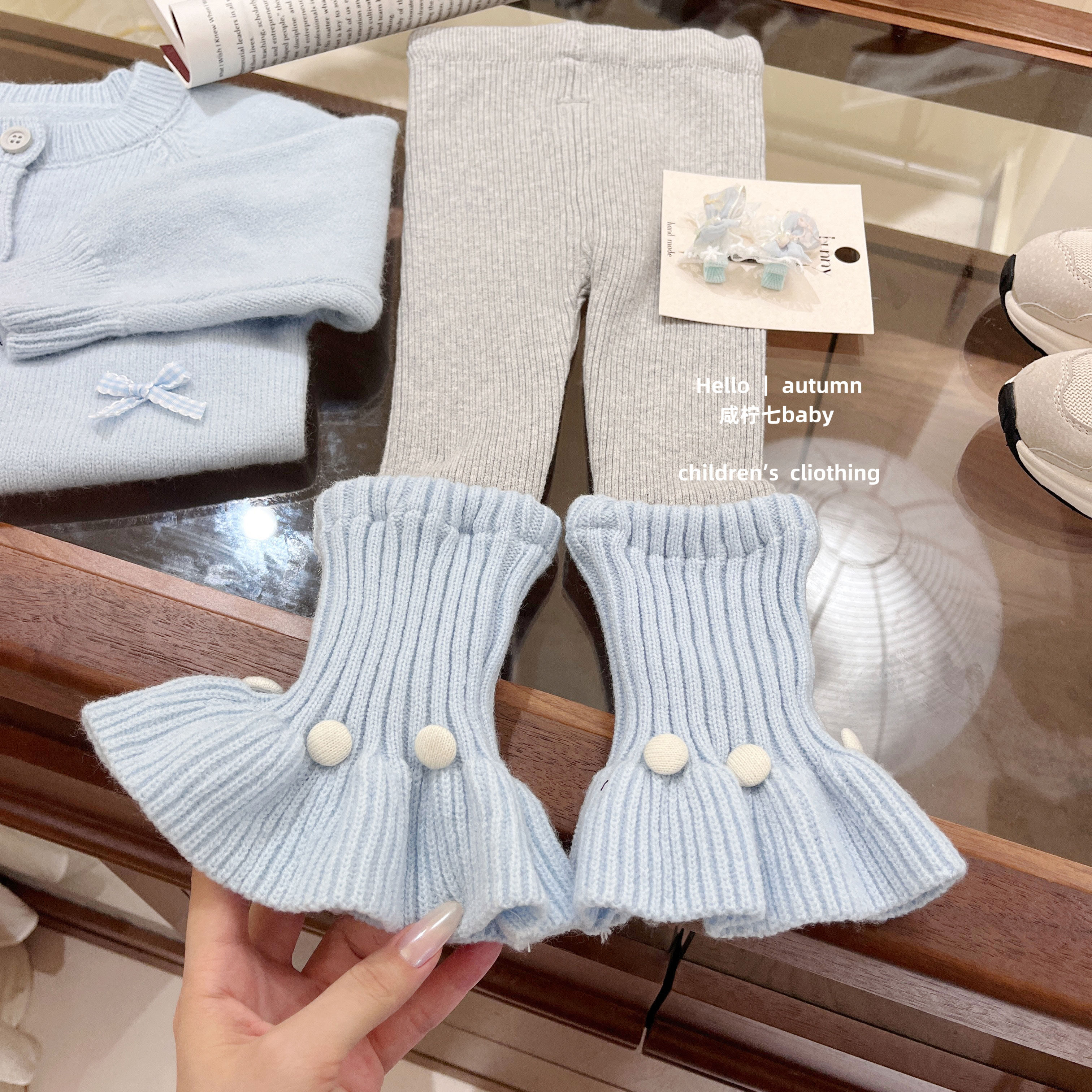 【咸柠七】原创！女童秋季毛衣套装kt猫开衫外套袜套打底裤两件套,淘宝优惠券,粉丝福利购,淘宝优惠卷