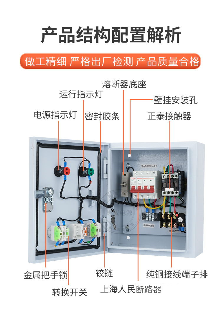 直销排污泵污水泵潜水泵浮球控制箱380V 一控一 4KW控制箱配电箱 - 图2