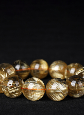 毕业级天然金发晶手链钛晶单圈手串猫眼钛晶大颗粒男女生日礼物