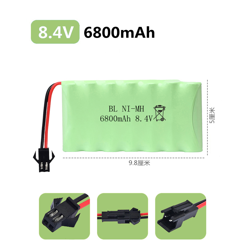 玩具遥控车电池挖掘机四驱越野攀爬车3.6V4.8V7.2V9.6V充电电池组-图3
