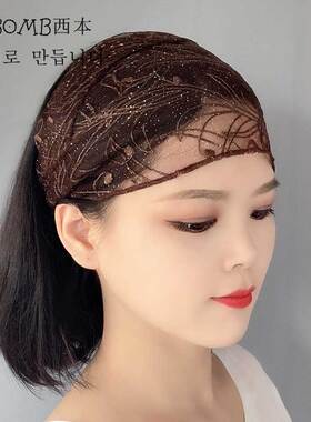 韩版发带女网红外出薄款遮白头发