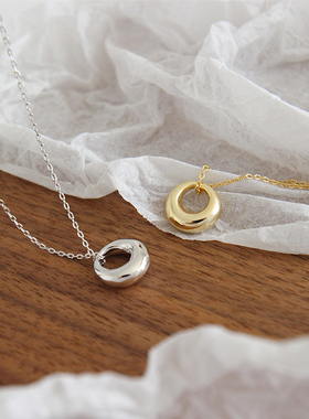 925纯银韩国极简ins风女金色圆环