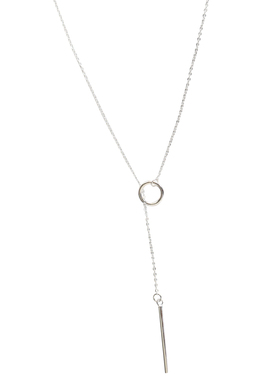 纯银韩国欧美几何圆圈细款毛衣链