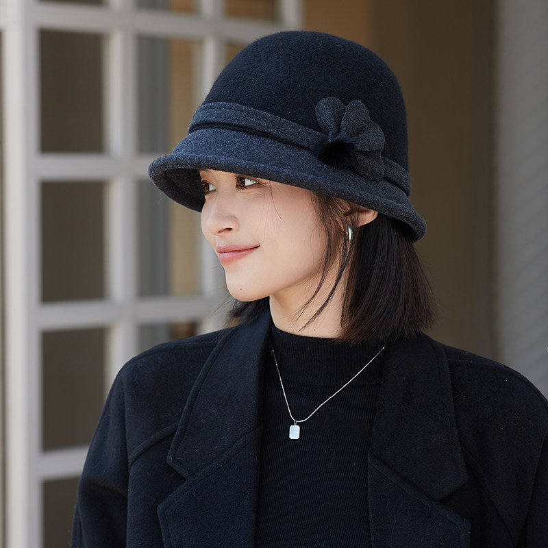 羊毛呢渔夫帽子女秋冬天韩版潮保暖百搭优雅英伦复古盆帽气质礼帽,淘宝优惠券,粉丝福利购,淘宝优惠卷