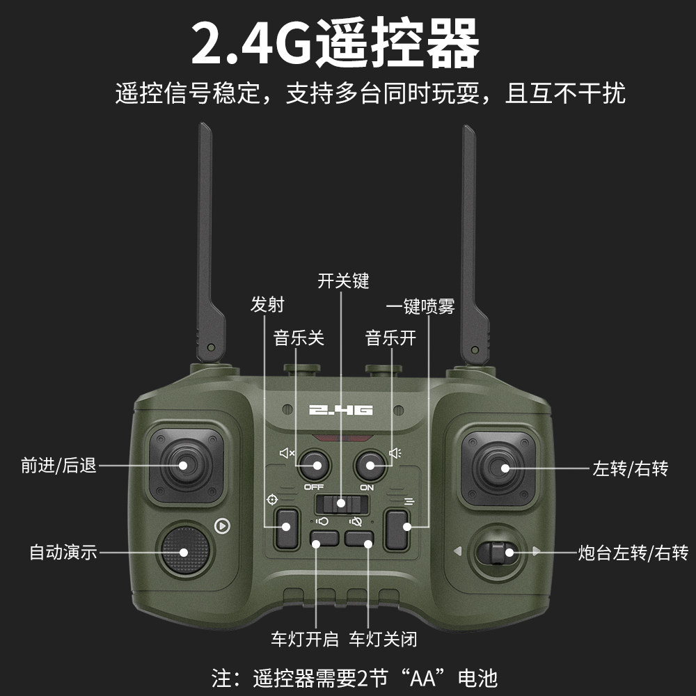儿童坦克遥控车仿真音效13通功能电动可发射遥控玩具男孩礼物炫酷,淘宝优惠券,粉丝福利购,淘宝优惠卷